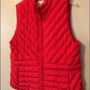 EUC! Loft Red Puffer Vest, Size Medium.
